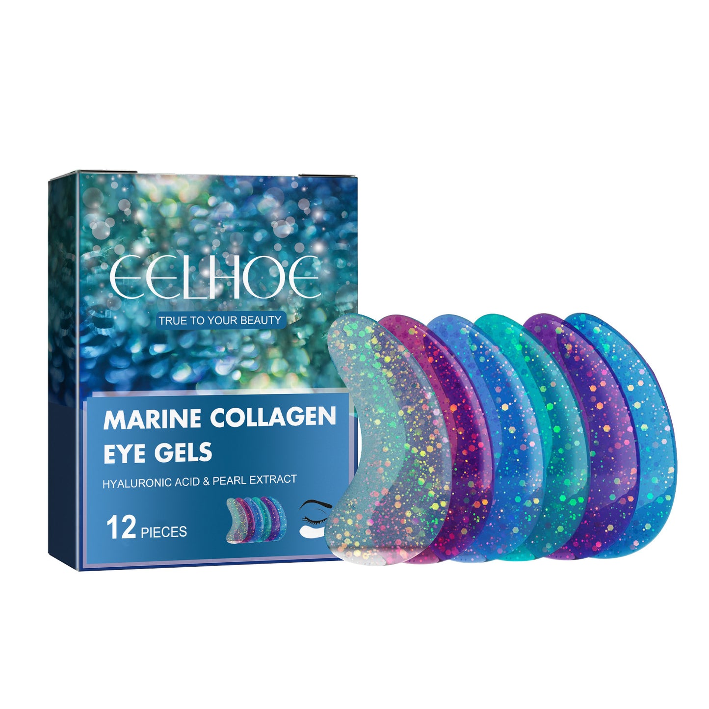 Marine Collagen Eye Gel Patches – 12 Pairs for Puffy Eyes & Dark Circles