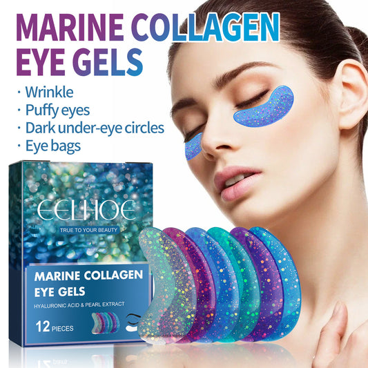 Marine Collagen Eye Gel Patches – 12 Pairs for Puffy Eyes & Dark Circles